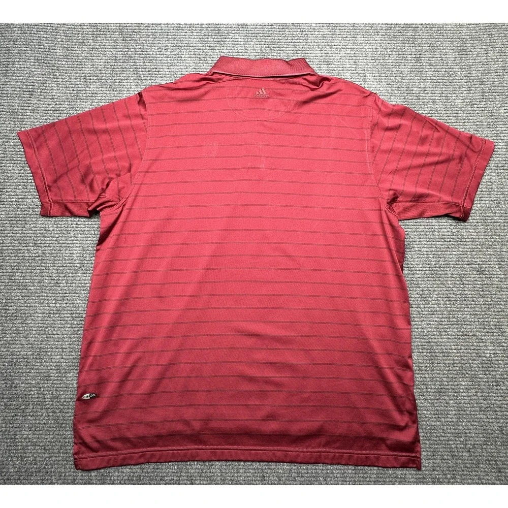 Oklahoma Sooners Shirt Mens‎ XL Red Striped NCAA Football Adidas ClimaCool Polo